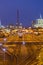 Railroad Yard And Industry At Night