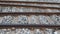 Rails, ballast and wooden sleepers