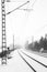 Rails in foggy snow