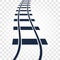 rails, railway top view, ladder elements vector illustrations on checkered gradient background