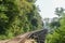Railway along the green forest in Thailand