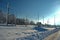 Railway barriers in a winter scenery in Schaan in Liechtenstein 16.1.2021