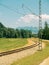 Railway through a beautiful panoramic landscape, Bavarian Alps