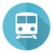 Railway blue round flat design vector icon isolated on white background, train, subway, transportation illustration in eps 10