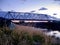 Railway bridge across the river. Steel