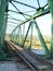 Railway bridge, green steel construction