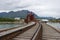 Railway bridge and mountains in Carcross, Yukon