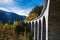 Railway bridge in the nature close to Landwasser Viaduct Landwasserviadukt, Graubunden, Switzerland.