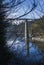 Railway bridge in winter without snow