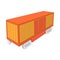 Railway cargo container icon, cartoon style