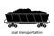 railway carriage of coal transportation with name. Cargo Freight Forwarding Transport. Vector illustration Side View Isolated