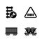 Railway Carriage, Train. Simple Related Vector Icons