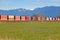 Railway Cars and Mountains in Canada