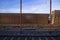 Railway Concrete sleepers stacked under the blue sky for the construction of a new track in Bangladesh