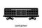 railway container with name. Cargo Freight Forwarding Transport. Vector illustration Side View Isolated