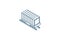 Railway container, wagon load isometric icon. 3d line art technical drawing. Editable stroke vector