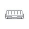 Railway container, wagon load thin line icon. Linear vector symbol