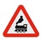 Railway crossing without barrier icon, flat style.