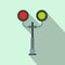 Railway crossing light flat icon