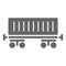 Railway delivery solid icon, logistics symbol, train wagon vector sign on white background, Cargo steel cistern icon in