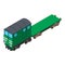 Railway flatcar icon, isometric style