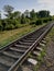 the railway goes off into the distance