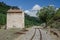 Railway with guard building, Sardinia, Italy