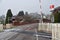 Railway level crossing at Corpach in Scottish Highlands