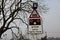 Railway level crossing stop sign UK