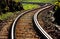 Railway line snaking into distance