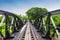 Railway metal bridge of world war history, River Kwai, Thailand