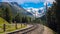 Railway near the top of The Bernina Pass Graubunden, Switzerland