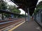 Railway platform in Jakarta, Indonesia. Train platform\'s state at low hours.