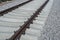 Railway rails with sleepers