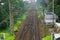 Railway after rain in depok indonesia