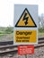 A Railway Safety Sign Saying Danger Overhead Live Wire Warning D