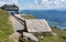 Railway station Cog Railway top Schafberg near Austrian Sankt Wolfgang