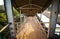 Railway station foot over staircase goes to Foot over bridge, inside view of station corridor, staircase of a foot over bridge at