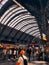 Railway station Frankfurt beautiful gourgeous orange esthetic lots of people train building