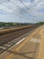 Railway station and hills behind like a beautiful landscape