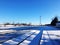 Railway station platform in winterday.