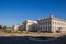 Railway station in Rybinsk. View of the station square and the beautiful architecture of the station building