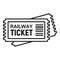 Railway ticket icon, outline style