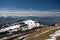 Railway at the top of mount Rigi near lake Lucerne