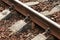 Railway track details closeup