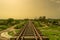 Railway track going towards infinity