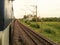 Railway track image.trains with beautiful scenery.Indian passenger trains.