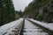 Railway track leading to Mossbrae falls, California
