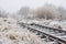 Railway track lines frosted up, Poland