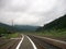 Railway track in the rain